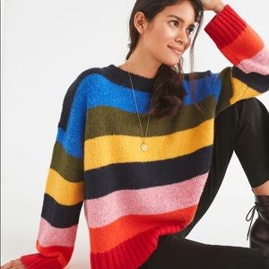 Urban Outfitters Kari Rainbow Striped Sweater